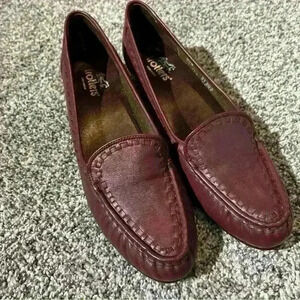 Old Maine Trotters Womens 8.5 Narrow Loafer Shoes Leather Burgundy